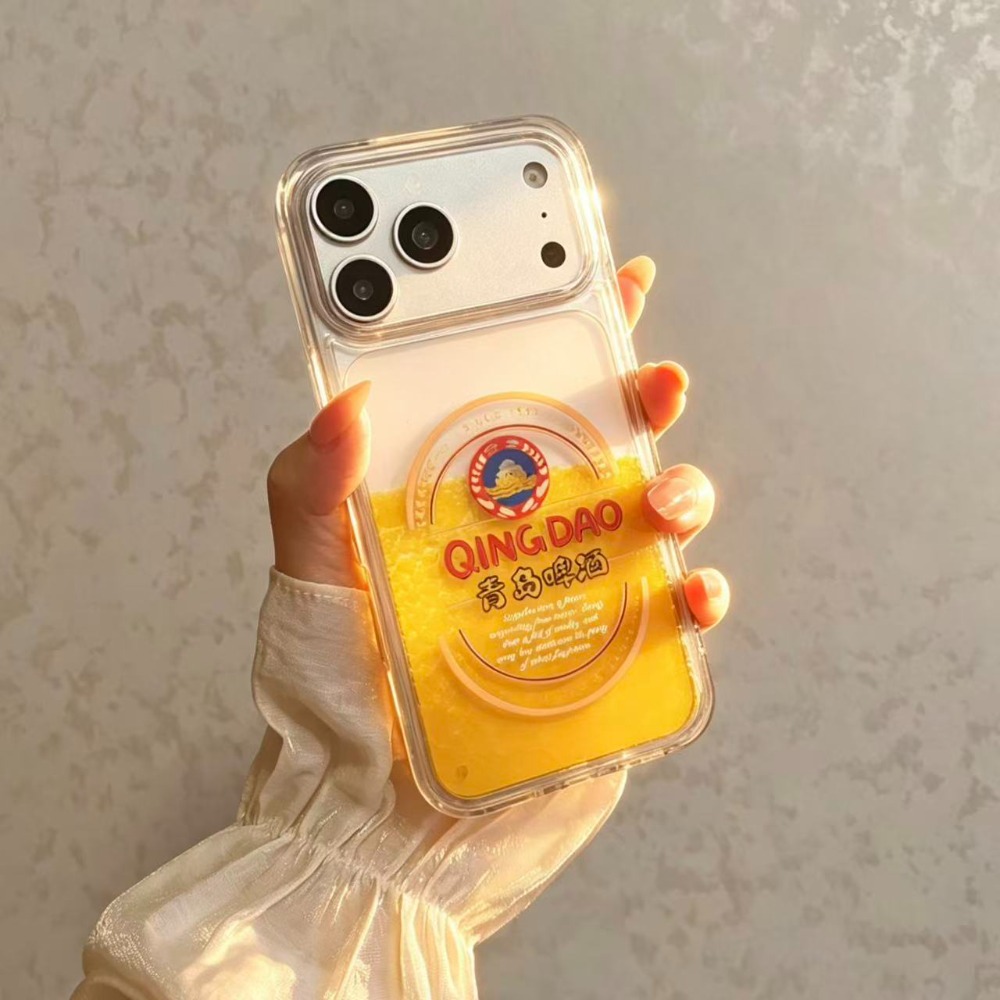 Beer & Wine Grab - Grappige Qingdao Bier Vloeibaar Zand Telefoonhoesje