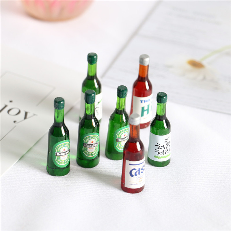 Wine Beer And Liquor - 5 Stuks Poppenhuis Mini Bierfles Miniatuur