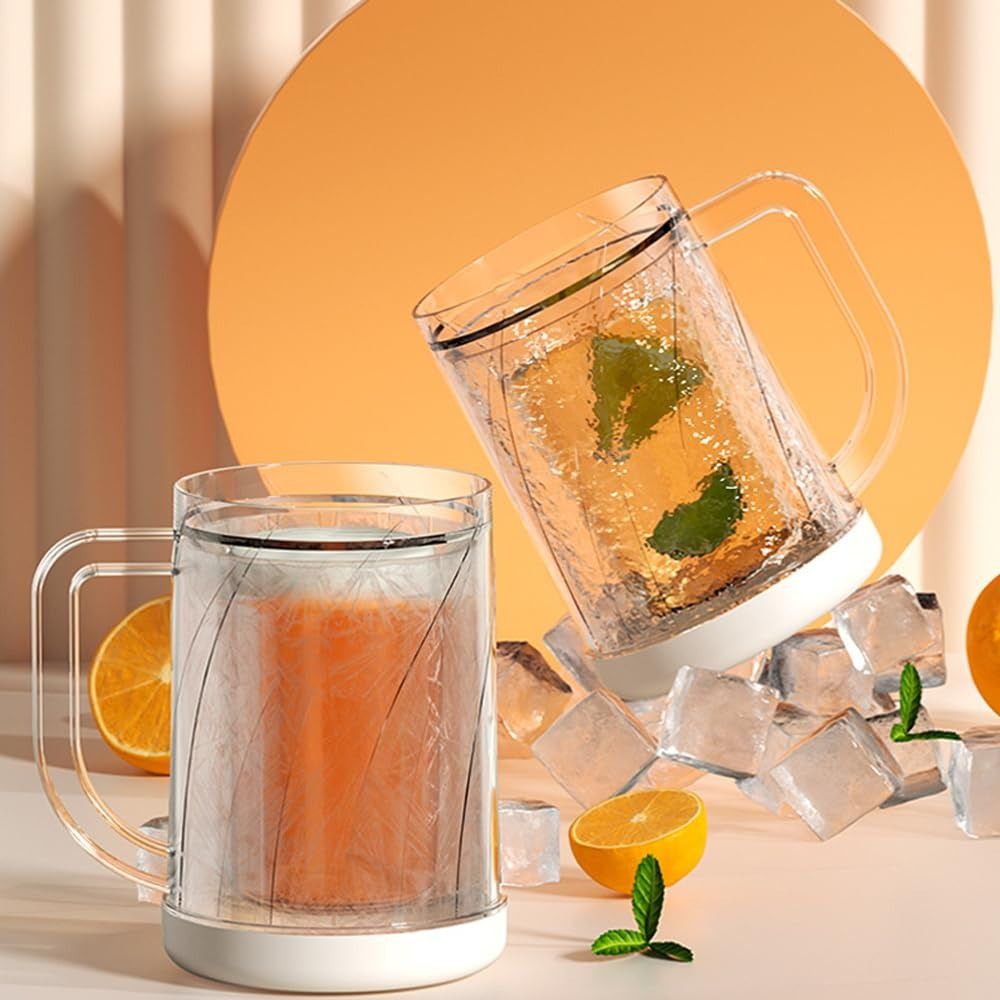 Wine Beer Glass - Thuisgebruikbare beker met handvat, vloeistofkoeler, bevroren