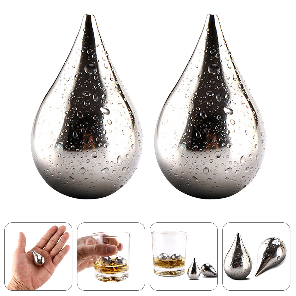 Wine Beer Spirits - 2 stuks voedselveilige roestvrijstalen ijsstenen koelen