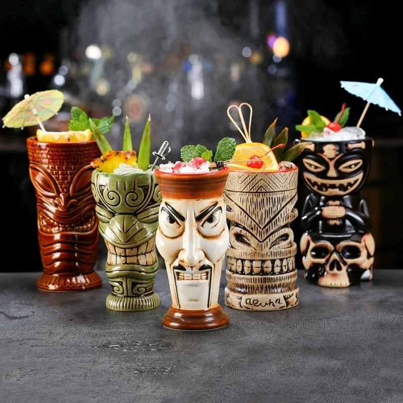 Wine Beer Difference - Verschillende soorten keramische Hawaii Tiki mokken