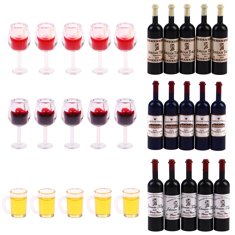 Wine Beer House - 5 Stuks 1:12 Poppenhuis Miniatuur Wijnkop