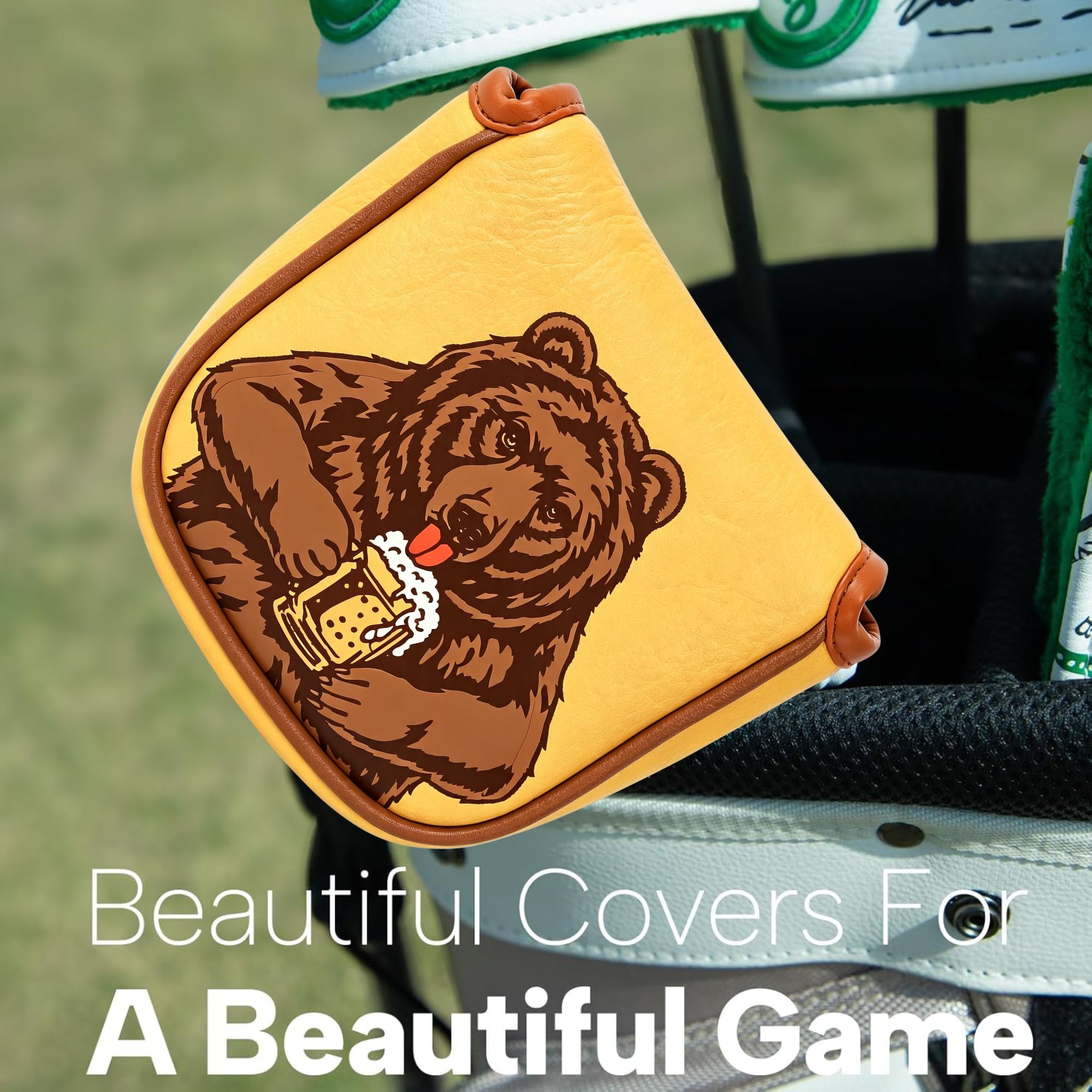 Schedel geborduurde golfmallet - Beer & Wine Grab recensie en prijs