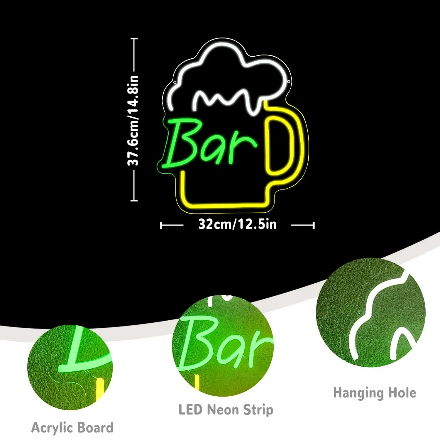 Bierbar Neon Sign USB Dimbare  - Beer & Wine Grab recensie en prijs